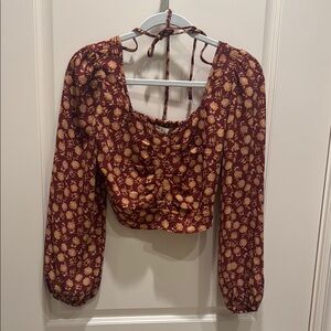 Floral Burgundy Women's Top